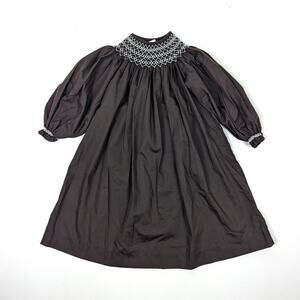 Mom & Me Dress Girls Size 3T Brown Smocked Holiday Fall Boutique